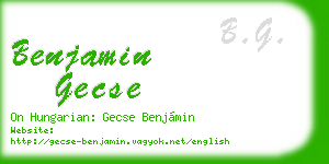 benjamin gecse business card