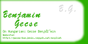 benjamin gecse business card